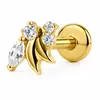 Aretes de aleación de titanio G23 para mujer, moda europea y americana, perforación corporal marquise, piercings labiales y de lengua F136, en stock para venta al por mayor