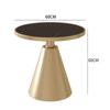 Mesa de centro de lujo nórdico de tablero de roca, mesa redonda pequeña, mesa auxiliar redonda creativa simple para sala de estar de apartamento pequeño moderno, mesa de mármol
