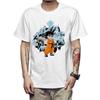 2023 Ropa de mujer europea y americana wish Camiseta de manga corta estampada con patrón de dibujos animados de sol para mujer Top de cuello redondo