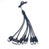 Cabo de Carregamento Universal para Celular USB Um para Oito/Dispositivo Multifuncional Cabeça Redonda Cabo de Carregamento 8 em 1 Cabo de Alimentação Tipo C