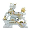 Un Par de Adornos de Kirin Atractores de Fortuna y Potenciadores de Bendiciones para Entrada de Oficina, Sala de Estar, Decoración Feng Shui, Artesanías, Ceremonia de Inauguración, Regalos de Inauguración