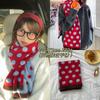 Bufanda de Navidad Ankora Roja/Roja de Año Nuevo Bufanda a Cuadros Invierno para Mujer Sentido de Alta Gama Cálido Chal Coreano de Año Nuevo
