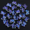 Cadena de teléfono móvil de vidrio con forma de estrella de cinco puntas y mariposa con degradado de color, pulsera, collar de cuentas, colgante de borla, material de accesorios DIY