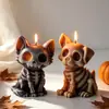 Nuevo Molde de Velas Aromáticas de Gatito y Cachorro Esqueleto de Halloween Decoración de Velas de Yeso con Esqueleto de Animal DIY