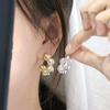 Arete de Oreja de Plástico Transfronterizo Esférico con Forma de C Moda Europea y Americana Versátil Personalidad Sentido de Alta Gama Pendientes Elegantes de Celebridad de Internet para Mujeres
