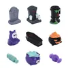 Decoraciones de Halloween accesorios horror fantasma calabaza luz dulces ataúd negro resina adornos comercio exterior transfronterizo micro paisaje