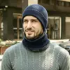 Novo Chapéu de Tricô de Inverno para Homens, Forrado com Lã, Espessado, Quente, Gorro Pulôver, Chapéu Estudantil para Ciclismo à Prova de Frio com Proteção para as Orelhas, Moderno