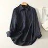 Foto Real de Camisa de Manga Larga de Primavera para Mujer, Nueva Casual Holgada, Adelgazante y con Caída, Top de Tacto de Alta Gama