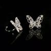 TikTok Nuevo Clip para la Oreja de Mariposa con Circonita Micro-incrustada Hueca Clip para la Oreja Sin Perforaciones en las Orejas Aretes de Moda Versátiles Aretes de Lujo Ligero