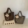 Bolso Cubo Vintage Estilo Francés para Mujer, Bolso de Mano de Alta Gama con Patrón de Lichi, Bolso de Hombro y Cruzado de Moda para el Trabajo