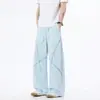 Pantalones Deportivos Finos de Verano para Hombre 2026 Nueva Marca de Moda Diseño Holgado Caída Amplia Pierna Pantalones Casuales Ropa de Hombre