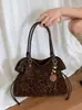 Otoño Invierno Retro Gamuza Felpa Bolso Tote para Mujer 2026 Nuevo Versátil Casual Bolso de Hombro para Compras Viajes
