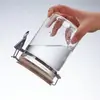 Pote de Vidro para Armazenamento de Grãos de Café e Alimentos da Cozinha com Fecho Hermético Tampa de Madeira Encaixe Hermético Frasco de Vidro para Armazenamento de Café