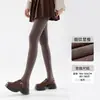 Leggings con forro polar para otoño e invierno, mallas de microcompresión a rayas verticales, pantalones gruesos y cálidos para usar por fuera, pantimedias ajustadas de cintura alta con pie