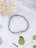 Novo outono meninas 14k brilhante balão letra pequena A contas de cobre fio elástico pulseira de contas pulseira