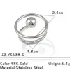 Anillo de Acero Inoxidable con Personalidad Geométrica de Moda Oro de 18K y Plata Anillo Abierto Acero de Titanio No se Desvanece Joyería Transfronteriza