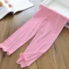 Leggings finos de seda helada para niñas 2026 pantalones casuales de verano estilo coreano modernos versátiles de color liso pantalones exteriores modernos