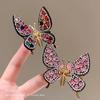 Horquilla de Mariposa Móvil para Niñas, Horquilla de Princesa Inteligente Tridimensional con Diamantes de Imitación para Flequillo Lateral de Niña Súper Inmortal