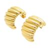 Aretes Transfronterizos de Acero Inoxidable con Rayas de Oruga en Forma de C de Sentido Avanzado Aretes Acero Titanio 18k Temperamento Aretes Simples