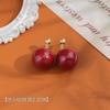 Brincos de Pino Populares Ankara Vermelho Atmosférico Elegante High-end vermelho vinho Gotas de Óleo Personalizados Popular na Internet Simples para Mulheres
