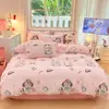 Ropa de Cama para Dormitorio Estudiantil Suave y Linda de Terciopelo de Leche Lolita Juego de Cuatro Piezas - Lolita