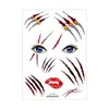 Pegatinas de Tatuaje Impermeables de Halloween, Pegatinas de Rostro de Muerte para Mascarada, Pegatinas de Tatuaje al por Mayor para Suministro Transfronterizo
