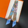 Nuevo listón decorativo largo de sarga de seda estilo coreano con diseño floral de corazón para mujer, para envolver bolsas, bufanda de seda, pañuelo pequeño para el cuello