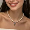 Collar Colgante de Medusa de Moda Estilo Océano de Verano para Mujer Cadena de Clavícula de Perlas con Cuentas Hecho a Mano Bohemio