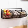 Cesta colgante sin taladro para jengibre y ajo Estante de pared para especias Caja de almacenamiento de jengibre y ajo Estante de almacenamiento de cocina Estante de almacenamiento de pared