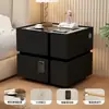 Mesita de noche inteligente de madera maciza suspendida, dormitorio simple y moderno con cerradura, sin necesidad de instalación, almacenamiento, mueble de noche de pie para el hogar