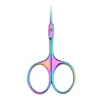 Tesoura de cutícula de precisão pré-cortada para modelagem de sobrancelhas, ponta afiada para aparar peles soltas, tesoura para peles mortas estilo manicure, aço inoxidável estilo russo