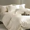 Juego de Cama de Cuatro Piezas Estilo Villa de Lujo Ligero Estilo Francés con Colcha, Algodón Puro Bordado