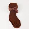 Primavera 2024 nuevos pantimedias lindos Corea del Sur moño calcetines sin costuras para niñas leggings de algodón costura a mano cabeza