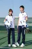 Traje de Uniforme Escolar de Primavera y Otoño Ropa Deportiva Escuela Secundaria Camiseta de Manga Larga Estilo Universitario Traje de Clase Conjunto de Tres Piezas