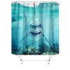 Serie de submarinos impresión digital poliéster impermeable a prueba de moho punto cortina de ducha baño sin perforaciones cortina impermeable cortina divisoria