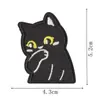 Parches bordados únicos de gato negro estilo oscuro, varias poses de gatitos, para reparar agujeros en la ropa, insignias bordadas para mochilas