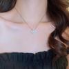 Colar de Prata de Lei S925 com Diamante de Trevo de Quatro Folhas Feminino Nicho Ins Elegante Moda Luxo Leve Exquisito High-end Corrente para Clavícula