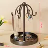 Suporte Exibidor de Joias Rack de Armazenamento para Brincos Colar Pulseira Anel Prateleira Suspensa para Brincos Rack de Joias de Mesa com Múltiplos Ganchos