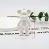 Pingente Chaveiro Urso Fluido Embrião Branco TikTok Artesanal Celebridade da Internet Pingente Decoração Ursinho Pequeno Acessório Pingente de Bolsa
