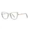 Gafas de estilo coreano rosa té anti-luz azul 3150 aro dorado TR montura óptica de moda esencial para cara grande espejo liso simple