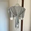 Chal de Punto Rayado para Mujer, Nuevo Estilo Primavera y Otoño 2026, Protector de Cuello y Hombros, Chal Pequeño Delgado Estilo Coreano