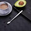Colher de Café de Aço Inoxidável Colher de Tempero Cabo Longo Colher de Gelo Colher de Mistura Colher de Cabeça Quadrada Colher para Xícara de Cerâmica Colher de Sobremesa
