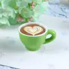 Mini adornos para decoración de casa de muñecas, tazas de café mini simuladas, granos de café, fabricante de accesorios de resina para bricolaje