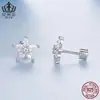 Aifule Plata de Ley S925 Estilo Bosque Flor Pequeña Fresca Circonita Pendientes Pendientes Joyería Al por Mayor Joyería para Mujer
