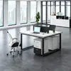Cubículo de escritorio de oficina para cuatro personas con estructura de acero Shengli, combinación de escritorio y silla de oficina, escritorio de computadora para trabajar con pantalla, escritorio financiero