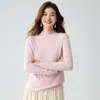 Suéter de Punto Básico para Otoño e Invierno Suéter de Cachemira Adelgazante Suéter de Cachemira de Cuello Semi Alto Suéter de Punto Cálido Suéter de Punto Básico Adelgazante para Mujer
