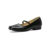 Zapatos Mary Jane simples y versátiles de cuero de alta calidad, colección otoño 2026, tacón de bloque bajo, puntera cuadrada, zapatos de mujer de cuero genuino para ir al trabajo