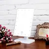 Suministro de espejo de tocador LED giratorio de 180 grados para escritorio, 20 luces con aumento 10X, fabricantes de espejos de maquillaje de escritorio