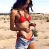 Bikini Sexy Europeo y Americano 2022 Liso para Mujer con Tiras Divididas Lujo Diamante Traje de Baño Accesorios de Cadena Metálica