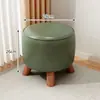 Banqueta Pequena para Uso Doméstico na Sala de Estar, Banqueta de Sofá Pequena de Luxo Leve com Capa Macia, Banqueta Baixa, Banco Pequeno Resistente e Durável, Banqueta Simples para Trocar de Sapatos